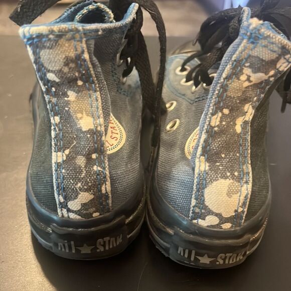 Boys Converse All Star Sneakers size 10.5 Blue/black/camo/plaid - Picture 3 of 11